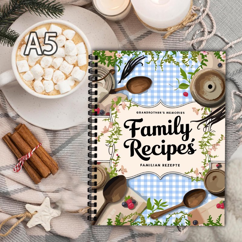 A5 Recipe Book, Blue Grid, Vin - Home Cooking Cookbook review and price